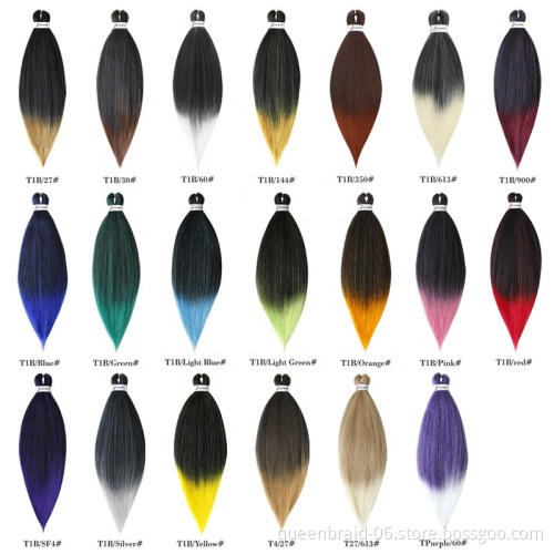 Hot Water Yaki Hair Set Pre-Stretched Large Packs Yaki Braid Synthetic Hair Easy Braid Extension Colored for African Hair Braids